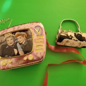 "I Love Lucy" "Friends" Tote Tin by Vandor & Mini Clutch Purse